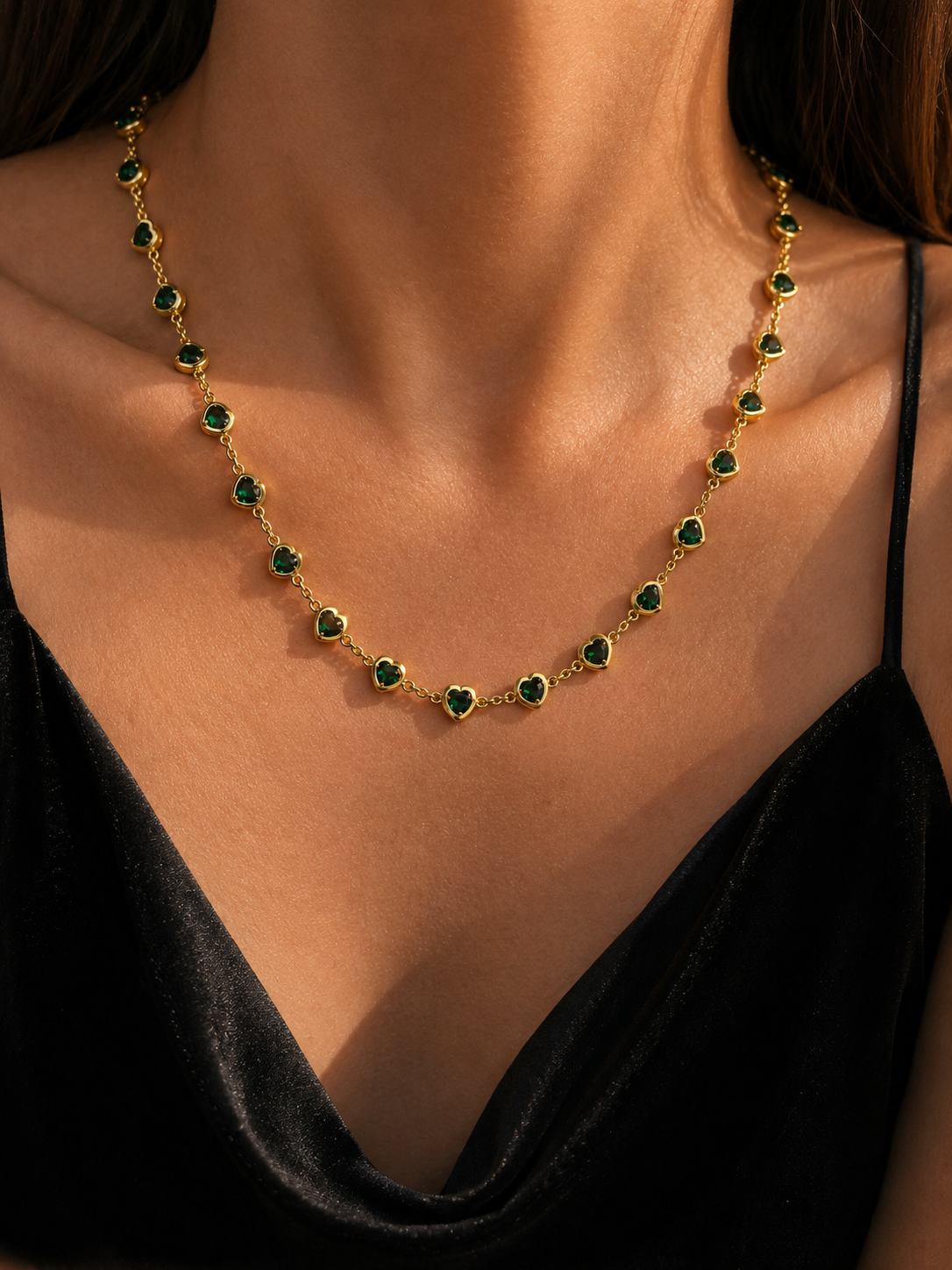 Collana Cuori Smeraldo