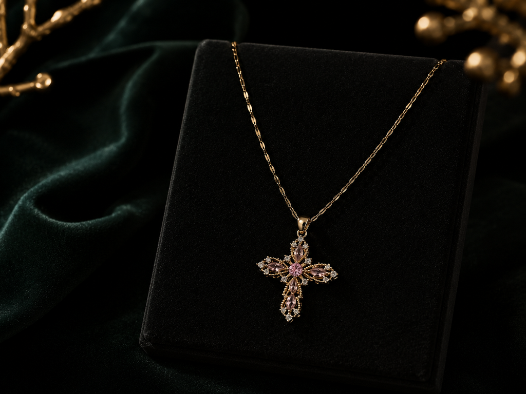 Collana Croce Rosa