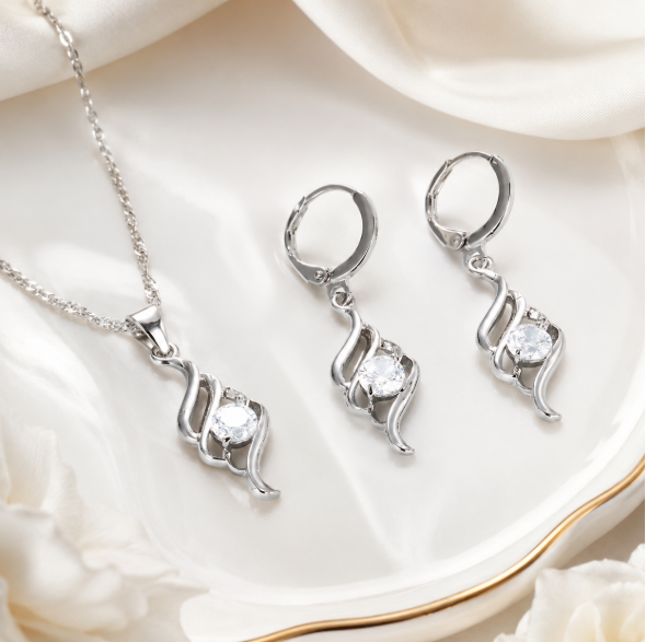 Set Elegance 925 – Collana e Orecchini con Zircone
