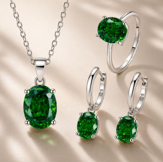 Set Luce Eterna 925– Collana, Anello e Orecchini